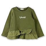 ブランシェス（branshes） 刺繍ロゴ×フリル使いトレーナー【カーキグリーン/（09）150cm】