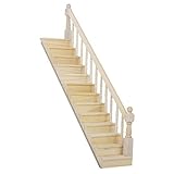 Tinksky 112 DIY Dollhouse Miniature Wooden Stairs with Right Handrail [並行輸入品]