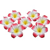 Ewandastore 100個直径1.6インチ人工プルメリアハワイアンFoamソケイ花花びら結婚式、パーティーの装飾 レッド EWD413