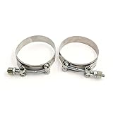 uxcell ホースクランプ 76mm内径 調節可能 ステンレススチール製 燃料 クリップ ファスナー 2個入り