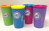 Wow Cup for Kids - NEW Innovative 360 Spill Free Drinking Cup - BPA Free - 9 Ounce (4 Pack, 4 Colors