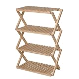 コーナン オリジナル コーナンラック 折り畳み式木製ラック4段 ワイドタイプ