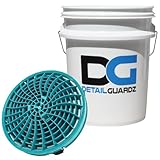 【正規輸入品】DETAIL GUARDZ（ディテール ガーズ） ダートロック（DIRT LOCK）＆DGオリジナルバケツ(ホワイト) 2点セット 洗車傷防止 洗車用品 自動車 グリットフィルター 砂と石の分離 特許取得済み (ターコイズ, 20L)