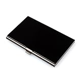 POTOJP 名刺入れ 2way アルミ ステンレス スタイリッシュ カードケース 薄い メンズ＆レディース 兼用 (ブラック)