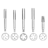 KKmoon 40個 HSS4341 タップダイセット タップダイ 高速スチールタップダイセットメトリックタップダイズ 調節可能 タップダイホルダスレッドゲージレンチスレッディングツール プラスチック