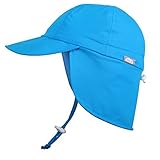 赤ちゃん幼児キッズUPF 50太陽保護調節可能なネックフラップハット( サンハット S: 0 - 9月, 青 )
