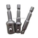 3 ピース 1/4-インチ六角パワー ドリル ビット ドライバー バー レンチ アダプタ延長1/4 "3/8" 1/2 "50 ミリメートル長さ用電動ドライバー
