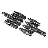 MC4-4Tケーブルコネクタ ブランチソーラーパネル ソーラー＆風力発電部品アクセサリー PV ケーブルメス オスコネクタ クリッププラグ 発電システム用 平行ペア 防水 防塵 使い易い