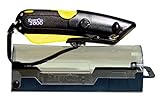 モダンボックスカッター、Extraテープカッターat Back、デュアルサイドエッジガイド、3ブレード奥行設定、2ブレードとホルスターinギフトbox-イエローカラー2000