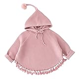 セーター クローク ベビー服 ニット 長袖 秋冬 タッセル フード付き キッズ服 かわいい 入園式 入学式 highdas ピンク 100cm