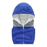 PANCY 子供服 秋冬 綿服 袖なし 防寒コート フード付き ベスト 厚手 裏起毛 シンプル 男の子 女の子(150cm,ブルー)