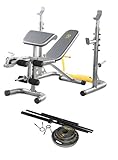 調節可能なオリンピックSquatラック、ベンチ、押しPreacherカール、Your Choice of (マット、110lb、または両方) グレイ