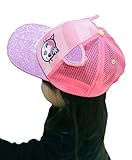(トヨベイ)Toyobuy 可愛い 子供用 ハット メッシュ 野球帽 ベースボールキャップ 女の子 ベビー 帽子 猫柄 カジュアル キャップ 日よけ 通学 遠足（ピンク・52cm）