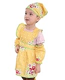 防水性の赤ちゃんの授乳服の絵画のスモック花のエプロンイエロー、2~5年