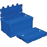 トラスコ中山(TRUSCO) α折りたたみコンテナ スライドロックフタ付 収納ケース 収納ボックス ダークブルー 40L TR-SC40DB