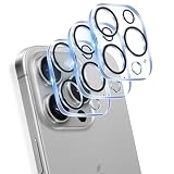 JCJCLY【3枚セット】 iPhone 15 Pro Max/iPhone 15 Pro カメラフィルム レンズ 保護 フィルム カバー 全面保護 強化ガラス 硬度9H 耐衝撃 キズ防止 防指紋 高透過率 黒縁取り 露出オーバー防止 貼り付け簡単 気泡なし アイフォン 15プロマックス / 15プロ 対応JCIP15PM3J