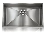 Lenova SS-0Ri-S1 Zero Radius Stainless Steel Single Bowl Undermount Kitchen Sink, Large by Lenova