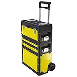 COM-SHOT 【 大容量 収納 】 頑丈 マルチ キャリー バック 3段 イエロー 【 分離 可能 】 スリム デザイン 整理 整頓 MI-WCARRY