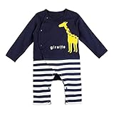 TOOGOO ( R )ロンパースベビー男の子動物キリンロンパースホワイトネイビー綿長袖カートゥーンロンパースベビー服Spring – ネイビー80 cm