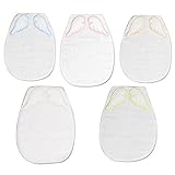 5枚セット 汗取りパッド 綿100% 4重ガーせ 天使の羽 春夏 秋冬 新生児 ベビー ギフト 出産祝い 男の子 女の子 (L)