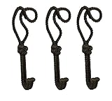 鋳鉄装飾壁フックのセット3素朴なFinished Cast IronロープLook壁フック3.5 X 10 X 3インチブロンズモデル# 75987
