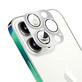 Apapeyaレンズカバー iPhone 15 Pro/iPhone 15 Pro Max 用カメラフィルム アルミ合金製＋AR高透過率強化ガラス 全面保護 15プロカメラカバー 0.25mm超薄 一体型レンズ保護フィルム レンズ保護ケース アイフォン15プロ マックス レンズ保護 フィルム 防爆裂 ・耐衝撃・スクラッチ防止・露出オーバー防止・ケースに干涉なし（1枚）ホワイトチタニウム