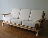 NORTE 北欧 ３人掛け ファブリック ソファ ベージュ カバーリング 長椅子 クッション