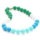 Chewbeads Jr. Bleecker Necklace - Teething Jewelry - 9 Inch Length - Turquoise [並行輸入品]