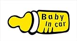 ノーブランド 黄 Baby In Car 哺乳瓶 シール ステッカー デカール カッティングシール