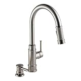 Delta 19935-SPSD-DST Allentown Single Lever Handle Kitchen Faucet with Pull Down Spray and Remote So
