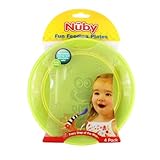 Nuby ヌービー フラット・プレート 4枚セット 【56417】 (イエロー)