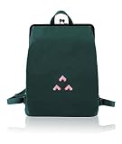 YIZISTORE刺繍口金ズックリュックサックレディースバックパック-緑