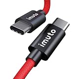 iMuto USB-C to USB-C 充電ケーブル Type C ケーブル 1m 急速充電 高速データ転送 Type-C機器充電USB CケーブルMacBook/ Nintendo Switch / Nexus 5X/ ChromeBook Pixel/ Nokia N1 Tablet / Huawei, OnePlus等対応 ナイロン編み（赤）
