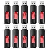 RAOYI 10個 64GB USBフラッシュドライブ スライド格納式メモリースティック バルク USB 2.0 サムドライブ ジャンプドライブ ジップドライブ USBスティック データストレージ バックアップ PC Mac用 (64G、レッド)