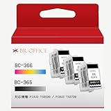 BR-office BC-365XL/366XL 詰め替えインクカートリッジ キャノン用 CANON用 BC-365 ブラクラ BC-366 カラー 3個 BLACK 対応機種:PIXUS TS3530 TS3730【説明書付き／個別包装】