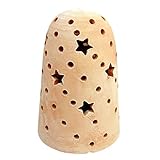 オーナメント 円柱型 星形透かし彫り オブジェ 置物 おしゃれ 白薄化粧 陶器 テラコッタ ガーデンライト用 507M/new