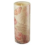 フローラルInspirationsコレクションちらつきフレームレスキャンドルワックスPillar Candle ( Large 4 x 9 7 / 8インチ – Psalm 126 : 3 by Ch