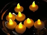 EGLOW Best Flameless Tea Light Floating Candles - Flickering LED Candles Lot of 24 Yellow Battery Po