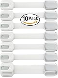 Child Safety Locks -VALUE PACK (10 Straps)- No Tools or Drilling -Adjustable Size/Flexible -Adhesive
