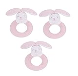 Angel Dear 3個リングRattlesセット、ピンクBunny