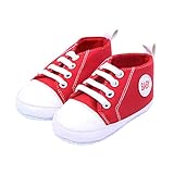 Itaar® ベビー 靴 ファーストシューズ キャンバスシューズ 赤ちゃんスニーカー (3-6ヶ月, レッド)