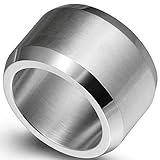 15mm Stainless Steel Matte Black Brushed Ring (stainless-steel 15) [並行輸入品]