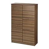 スクエア扉キャビネット ステラストレージ 6枚扉 ウォールナット柄 タテ型