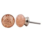 IndianShelfハンドメイドのセット2ガラスライトピンクバブルドアプルキャビネットノブ引き出しハンドル 20 Knobs GBK-6-1-20