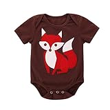 フォックス柄 Nicircle ロンパース カバーオール 新生児 半袖 ベビー服 赤ちゃんジャンプスーツ ワンピース 連体服 男の子 女の子 薄手 柔らかい 祝い おしゃれ Rompers 身長65-