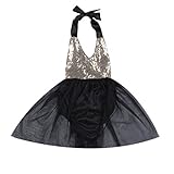 ベビー　幼児　女の子　ノースリーブ　ワンピース　スパンコール 糸網 スカート　ボンボンスカート　可愛い　ファション (0-6月, 黒)