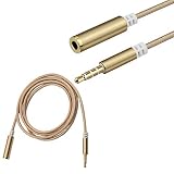 3.5mm ヘッドホン延長コード【1M/2M/3M】 オスメス スピーカー、音響、車 ナイロンケーブル 3.5mmオーディオイヤホン延長ケーブル(イエロー) (3M)