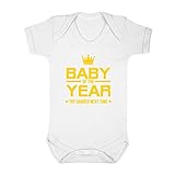 (フロソ) FLOSO 赤ちゃん・ベビー用 Baby Of The Year(年間最優秀ベビー賞)プリント 半袖ボディースーツ ロンパース スリープスーツ ベビー肌着 パジャマ (18-24ヶ月) (