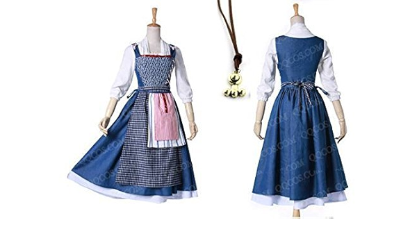 Amazon コスプレ衣装 プリンセス 風17実写版 美女と野獣 ベルワンピース町娘 コスプレ 仮装 通販