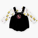 Mademoiselle papillon ハート&カエルちゃん バルーン カバーオール Tシャツ付き 【ブラックsize:80】